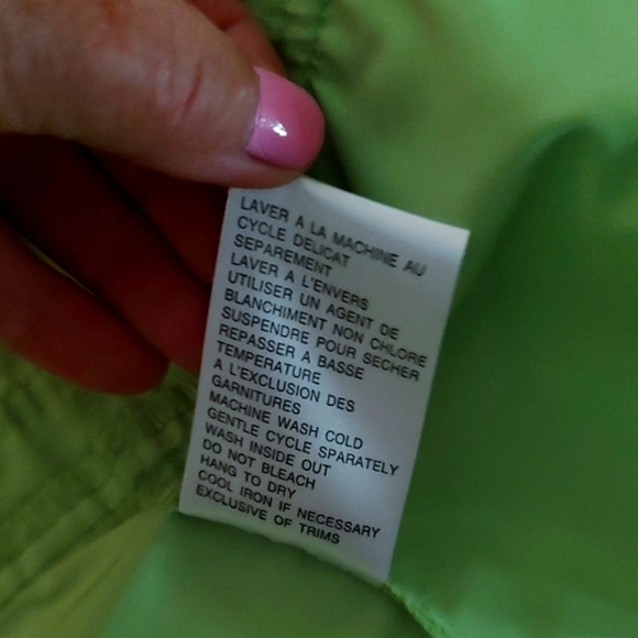 Lime Green Lightweight Rain Jacket with Ruffles by Tribella Size 12 - Picture 13 of 13
